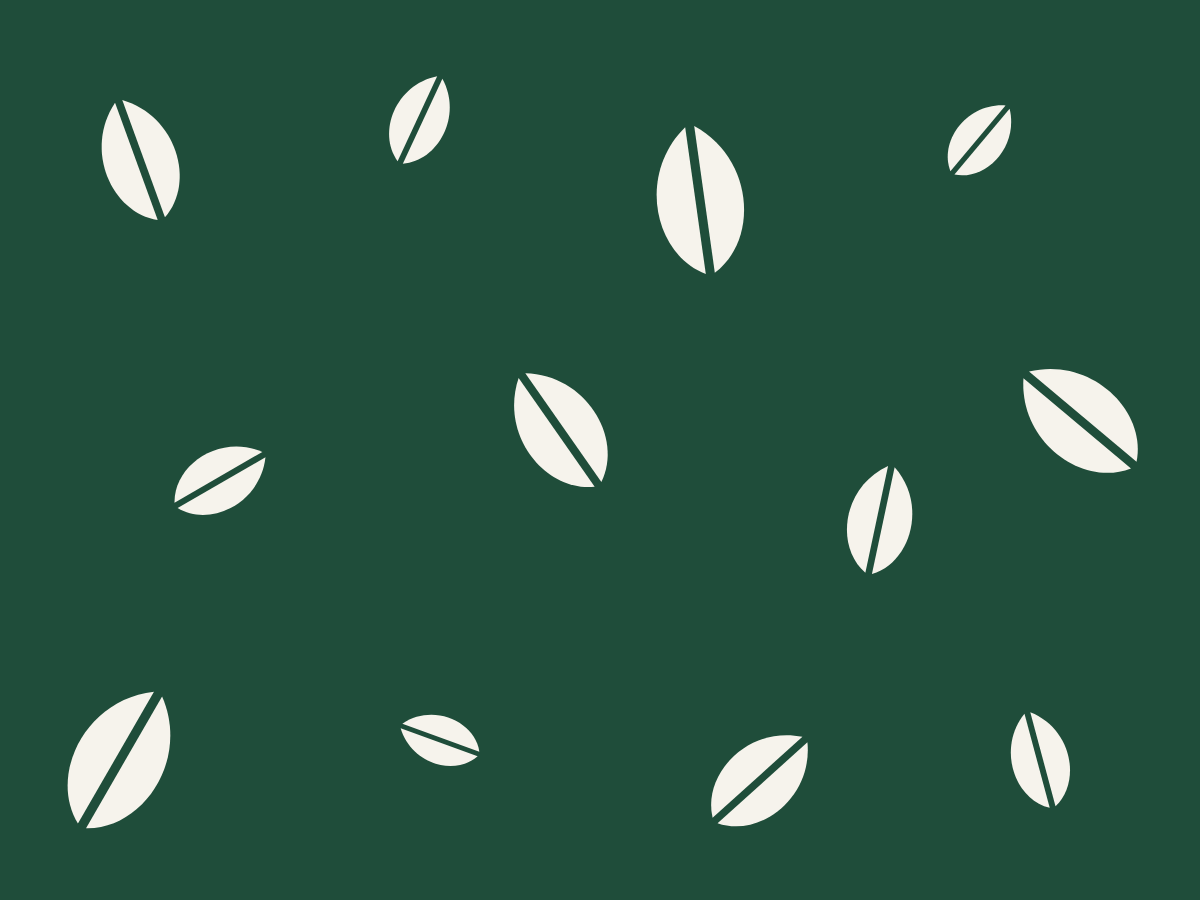 Linen-colored leaf silhouettes scattered across a fern green field